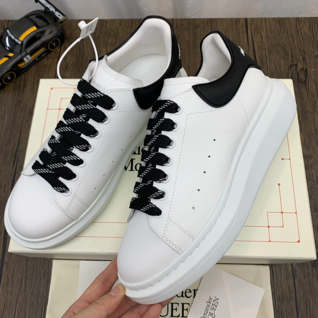 Cheap MAX EyeCatching McQuen White Black Laces 621056WHXMT 2498