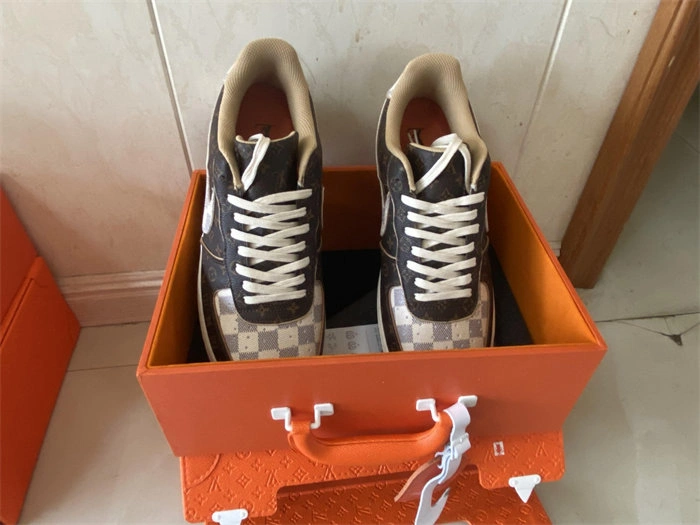 Affordable EasyCare Nike Air Force 1 Low LV Monogram Brown Damier Azur 5160