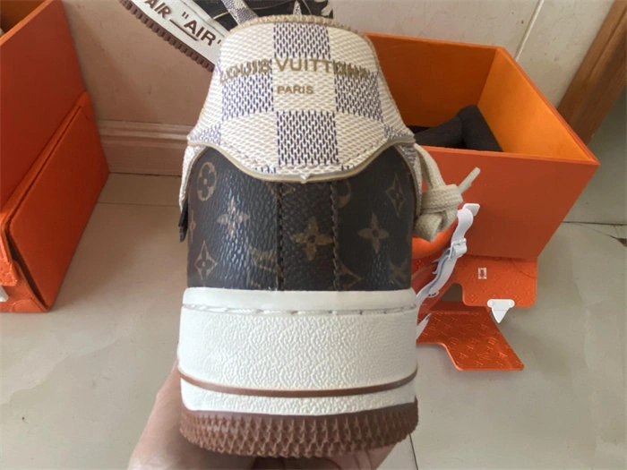 Affordable EasyCare Nike Air Force 1 Low LV Monogram Brown Damier Azur 5160