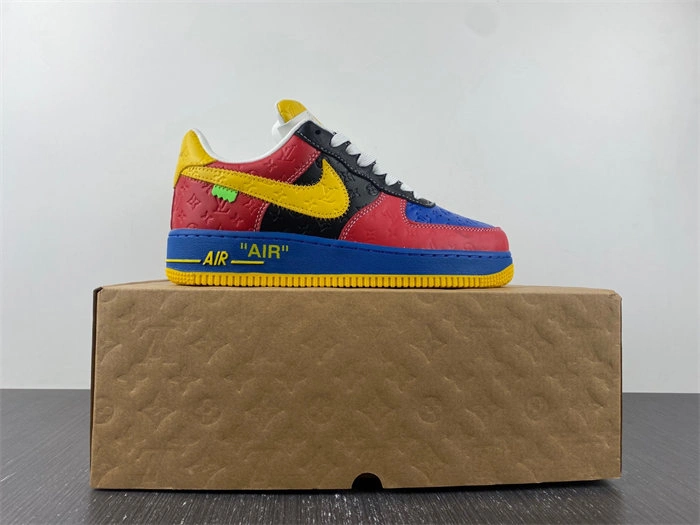 Cheap Nike Air Force 1 Luis Vitton Red and Yellow Elegant 5132