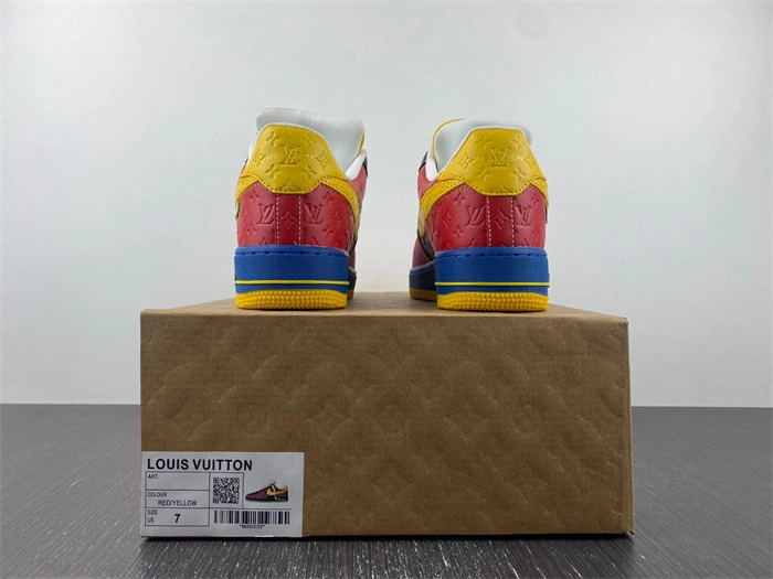 Cheap Nike Air Force 1 Luis Vitton Red and Yellow Elegant 5132