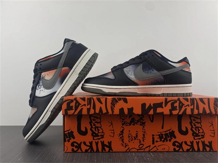 Cheap Popular Nike Dunk Low Graffiti Black Red DM0108- 4732