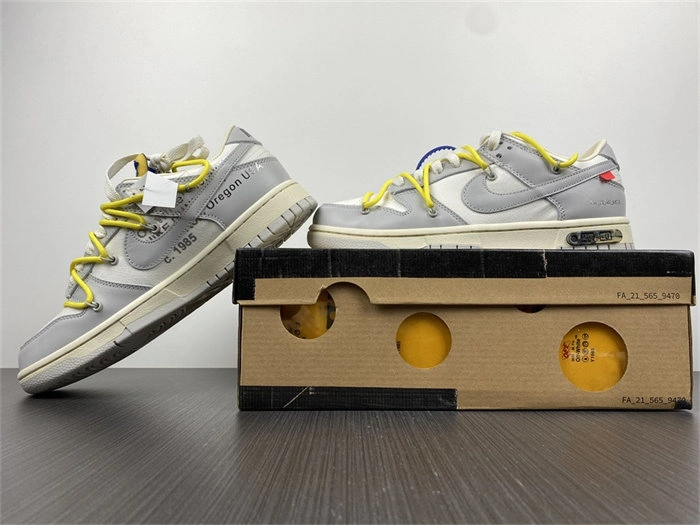 First bag ru Nike Dunk Low Off-White Lot 27 DM1602- WaterResistant 5080