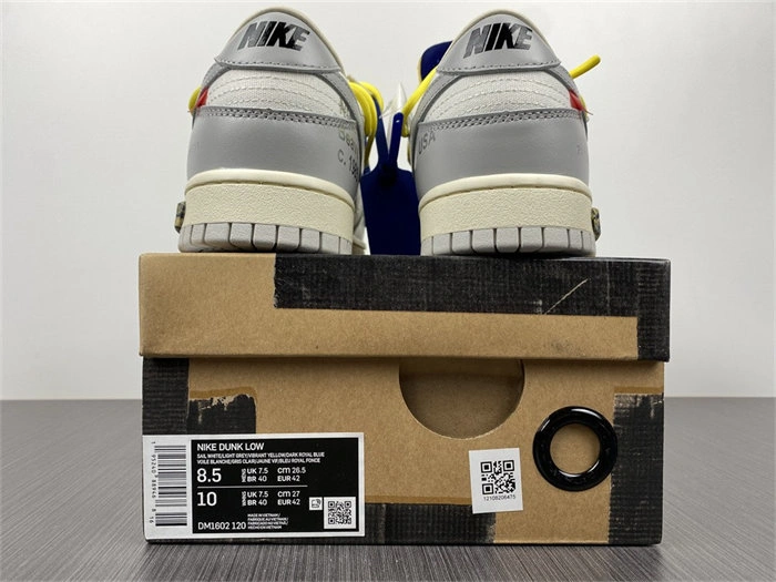 First bag ru Nike Dunk Low Off-White Lot 27 DM1602- WaterResistant 5080