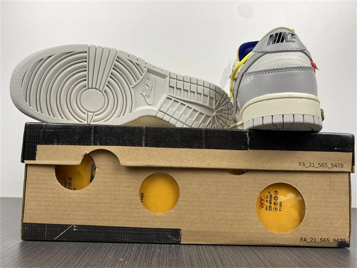 First bag ru Nike Dunk Low Off-White Lot 27 DM1602- WaterResistant 5080