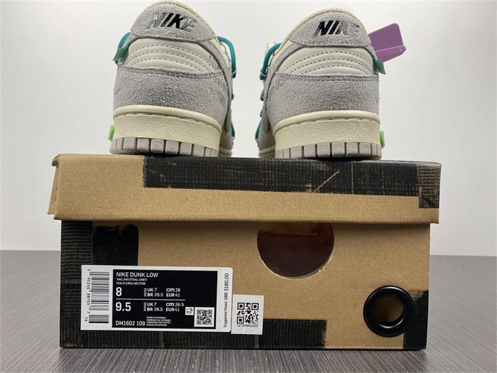 Cheap Nike Dunk Low Off-White Lot 9 DM1602- WaterResistant 5073