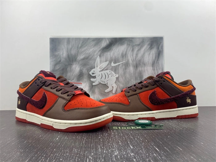 Rep TBK Nike Dunk Low Retro PRM Year of the Rabbit Light Crimson FD4203- EyeCatching 4630