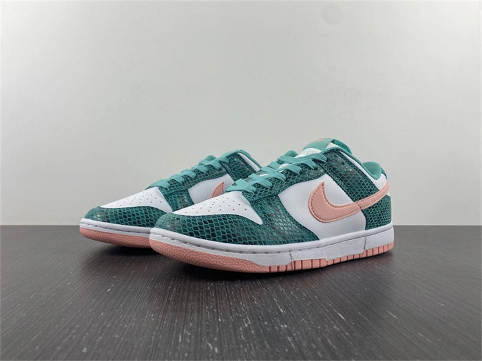 Hot Lightweight Nike Dunk Low Snakeskin Washed Teal Bleached Coral DR8577- 4704