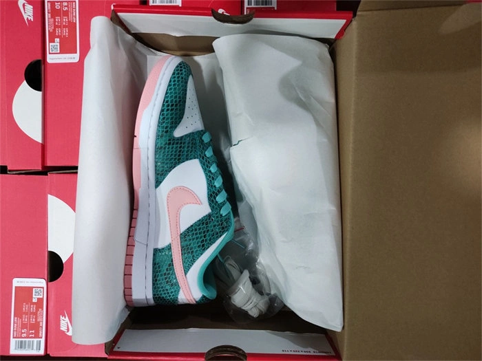 HyperPeter Lightweight Nike Dunk Low Snakeskin Washed Teal Bleached Coral DR8577- 4704