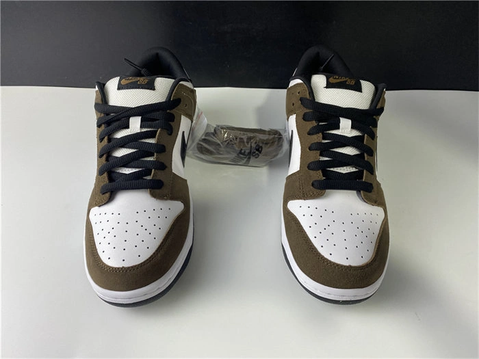 Cheap Lightweight Nike SB Dunk Low White Black Trail End Brown 304292- 4938