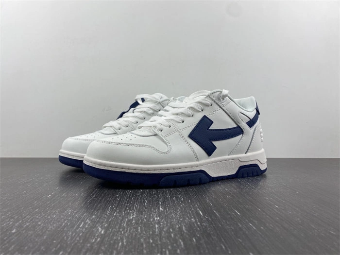 FS CHEAP OFF-WHITE Out Of Office OOO Low Tops White White Navy Blue OMIA189F22LEA Flexible 3112