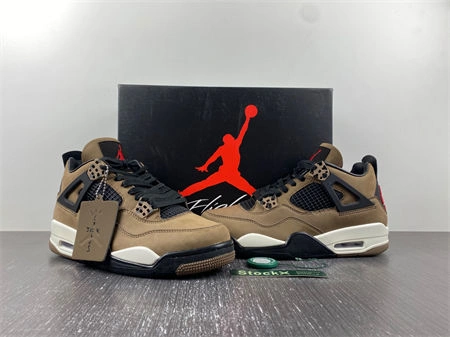 Cheap Palace Travis Scott x Air Jordan 4 Retro Brown  AJ4- ZeroBulk 3936