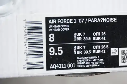 AIR FORCE 1 White LV  Head  Cover AQ4211  001