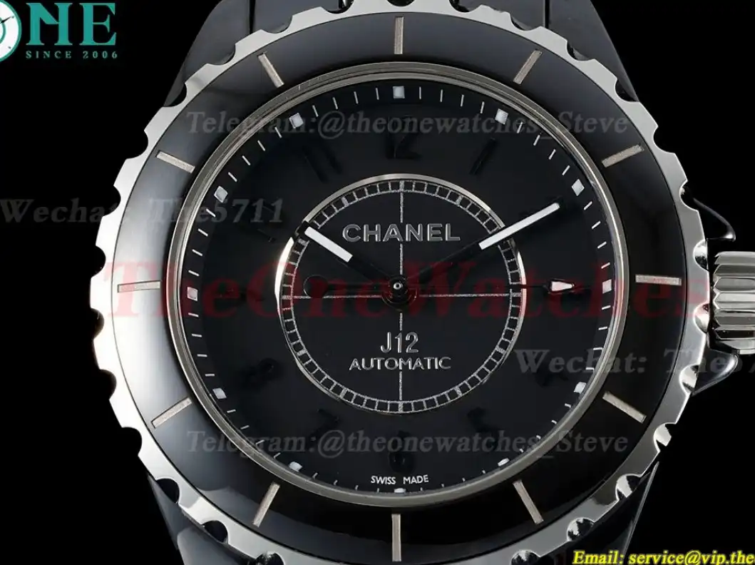 J12 38mm Black Ceramic Cer Black Num HTF A2892