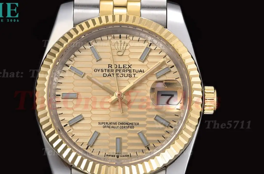 Datejust 126233 36mm Jub SS YG Gold Textured Dial Stk GDF MY8215