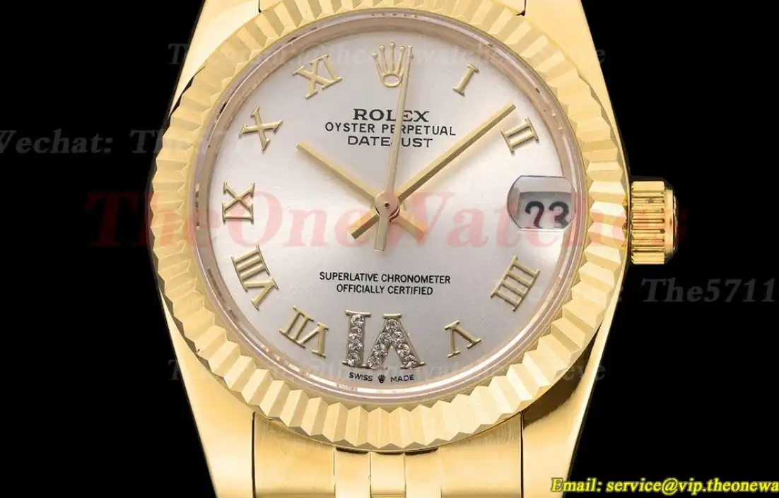 Datejust 28mm Jub YG YG Silver Rmn GDF MY8215