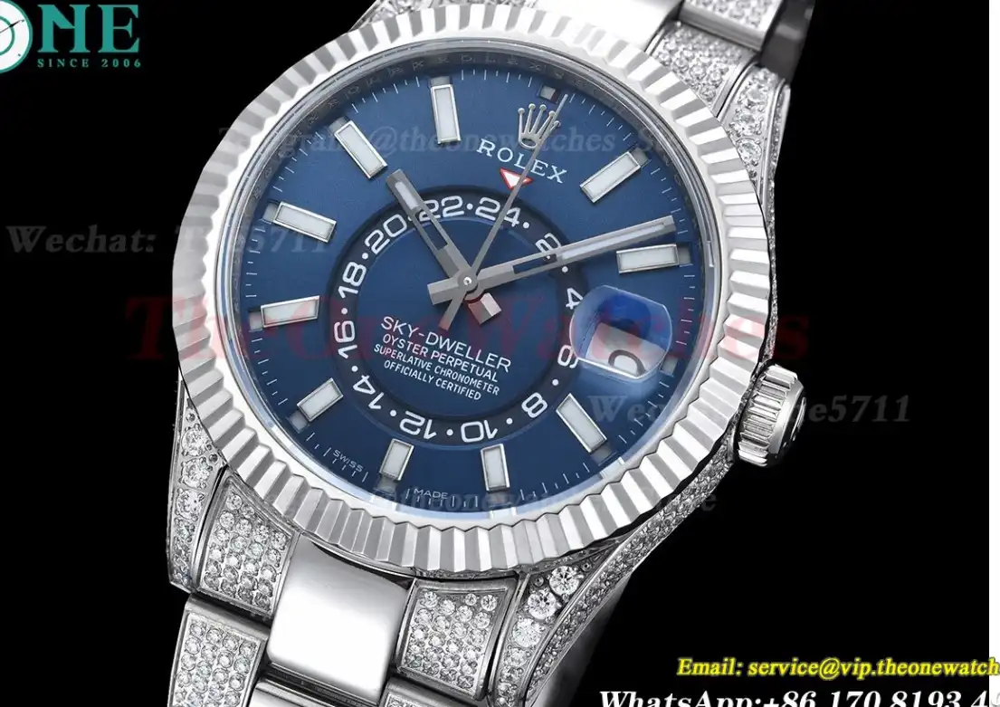 SkyDweller 42mm Diamond Oyster SS SS Blue Stk FNF A9001