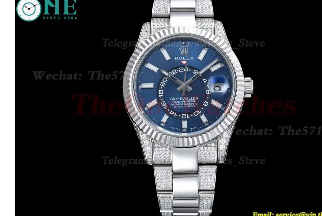 SkyDweller 42mm Diamond Oyster SS SS Blue Stk FNF A9001