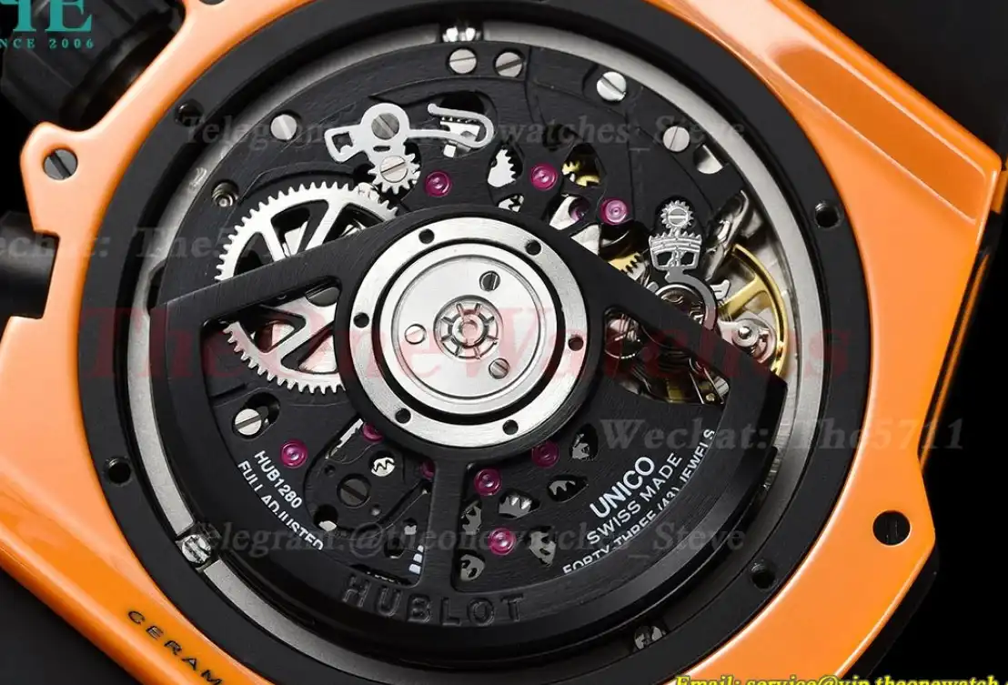 Big Bang Unico 42mm Orange Magic Ceramic RU Skeleton Dial BBF A1280