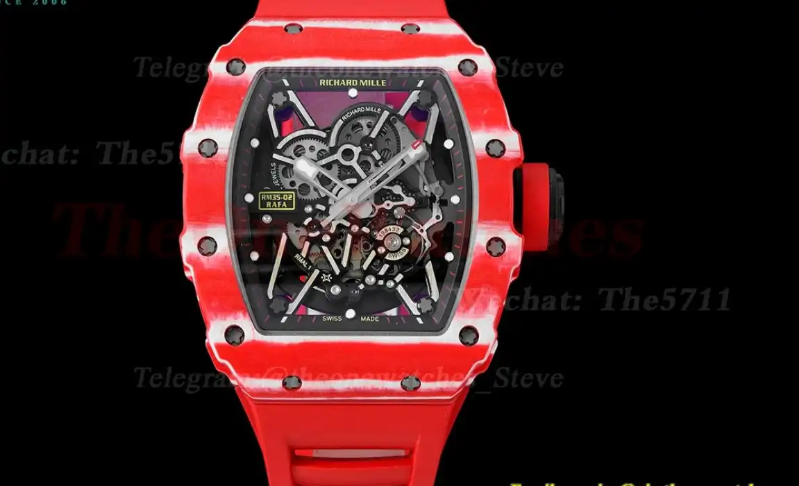 RM035-02 NTPT RU Skeleton Dial on Red Strap ZF V5 NH05A