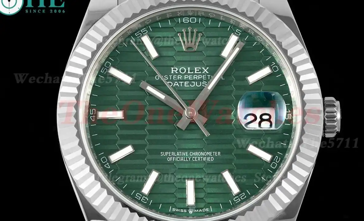 Datejust 126334 41mm SS SS Green Textured Dial EWEF A3235