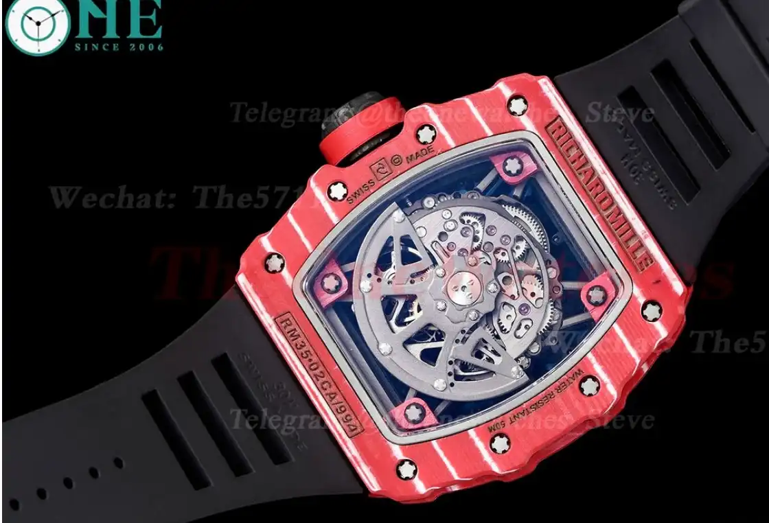 RM35-02 Skeleton Dial With Black Rubber Srap T+F Clone RMUL2