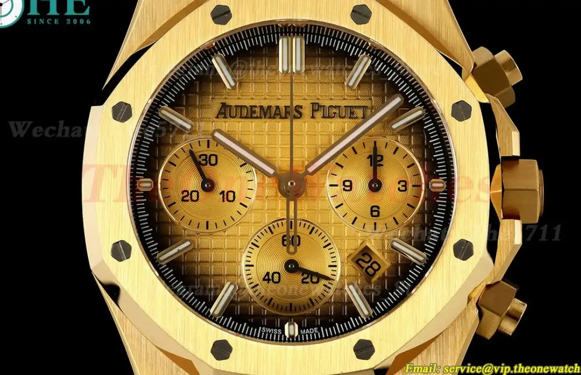 Royal Oak Chrono 26240BA 41mm YG YG Yellow Dial BF A7750