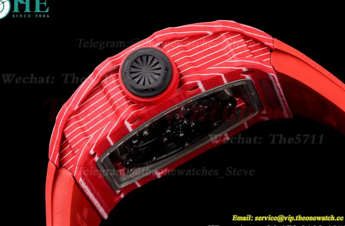 RM35-02 Skeleton Dial With Red Rubber Strap T+F Clone RMUL2