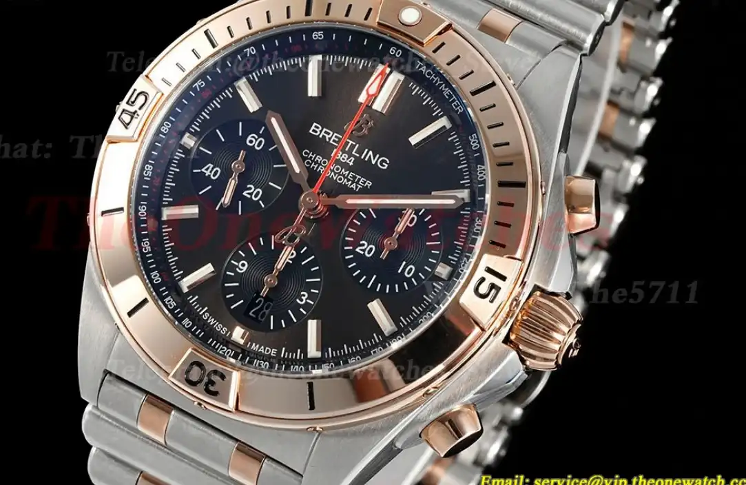 Chronomat B01 42MM RG SS Brown Stk TF A7750