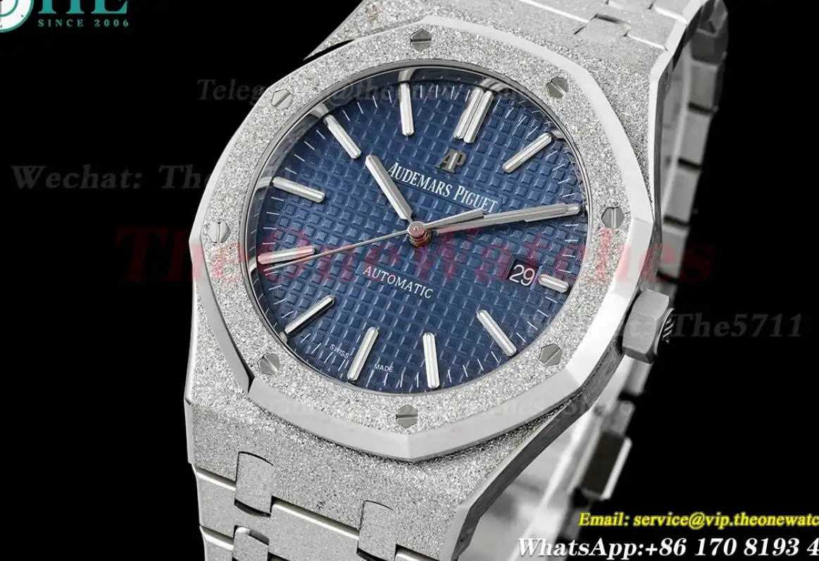 Royal Oak 15410 Frosted SS SS Blue Stk ZF SA3120 Super Clone