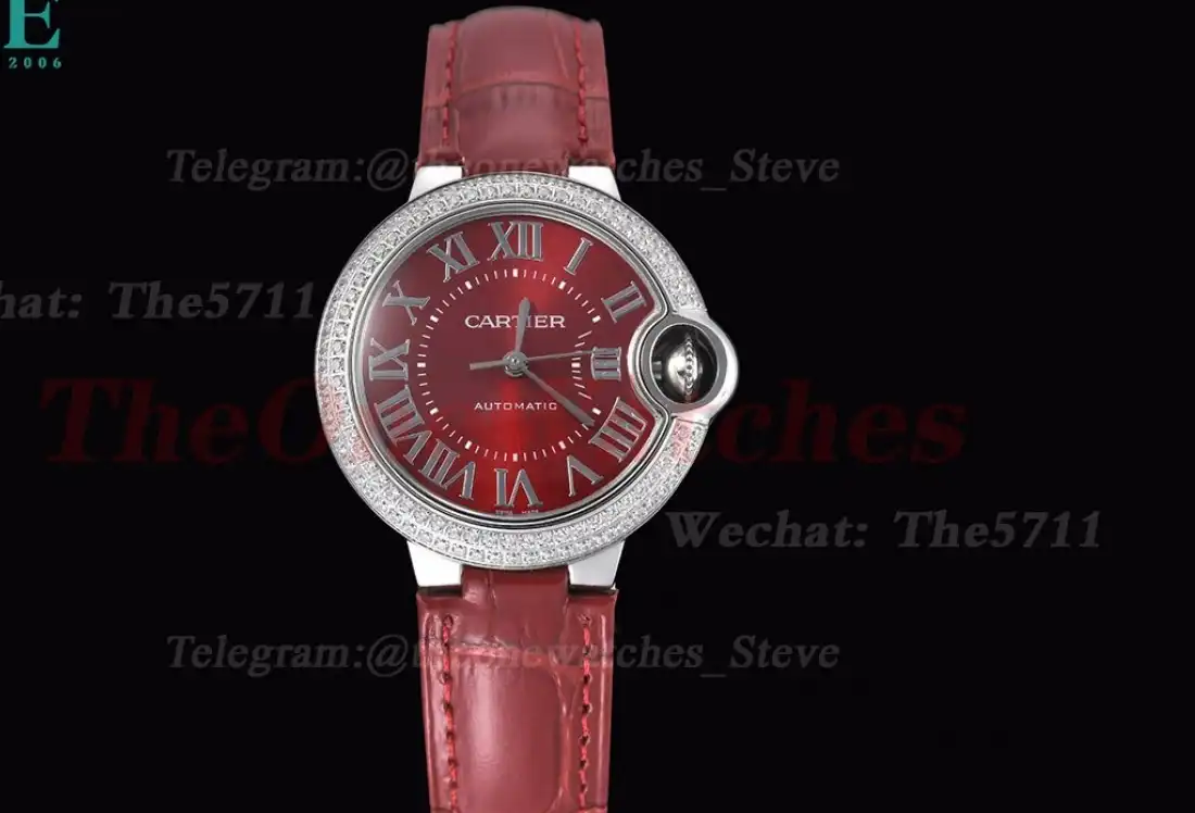 Ballon Bleu De Cartier 33mm Dia SS LE Red Dial GDF NH05