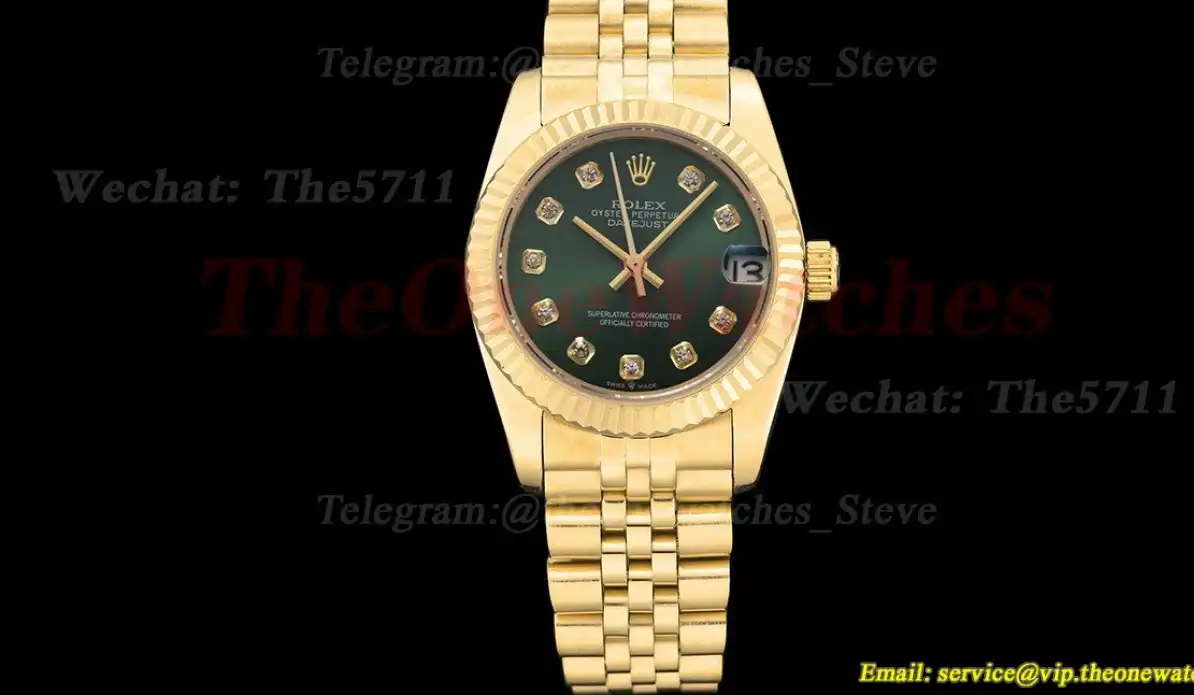 Datejust 28mm Jub YG YG Green Dia GDF MY8215