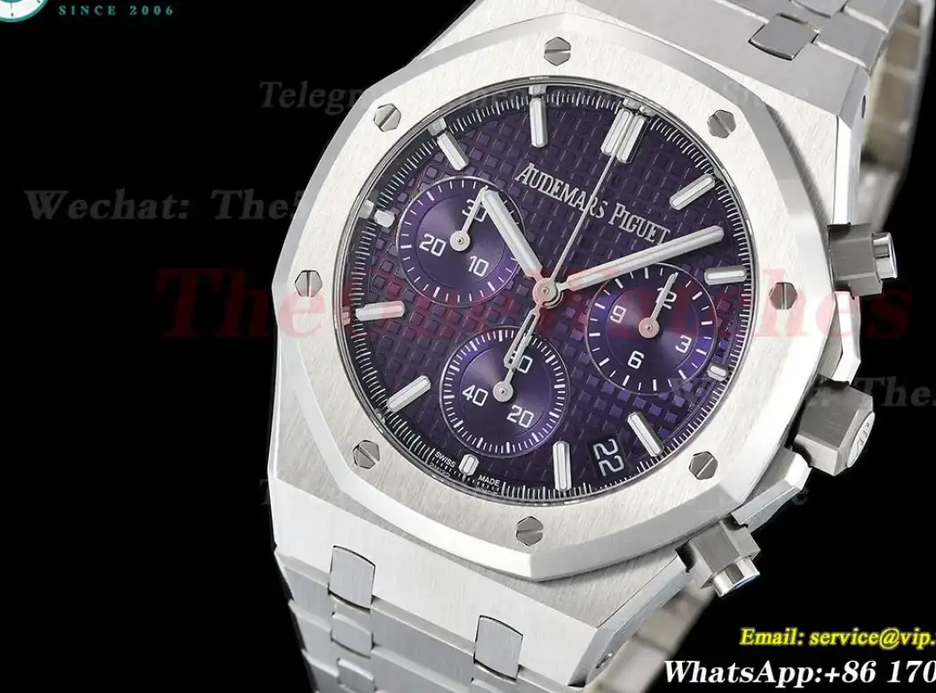 Royal Oak Chrono 26240ST 41mm SS SS Purple Dial APS SH4401 Super Clone