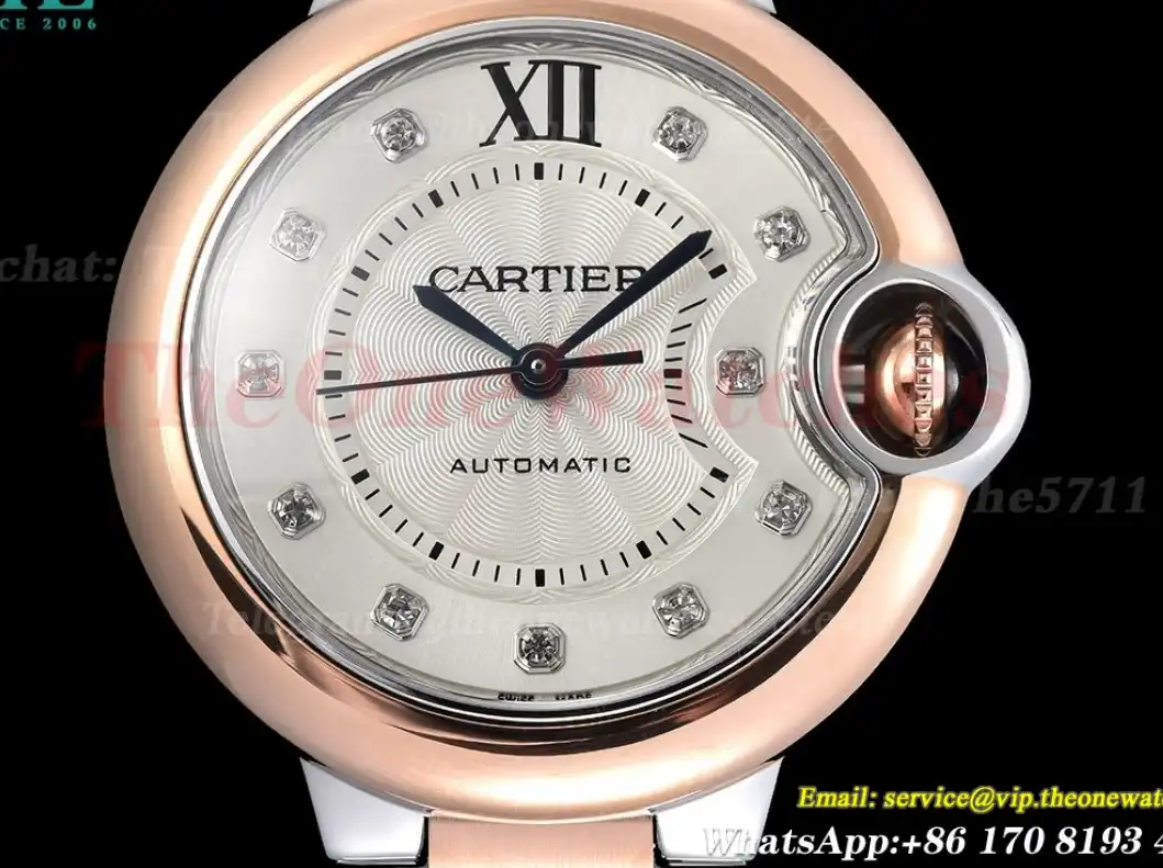 Ballon Bleu De Cartier 33mm RG SS Silver Dia GDF NH05