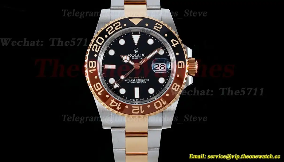 GMT Master II 126711 Rootbeer Oys 40mm SS RG Black Dial EWEF VR3285