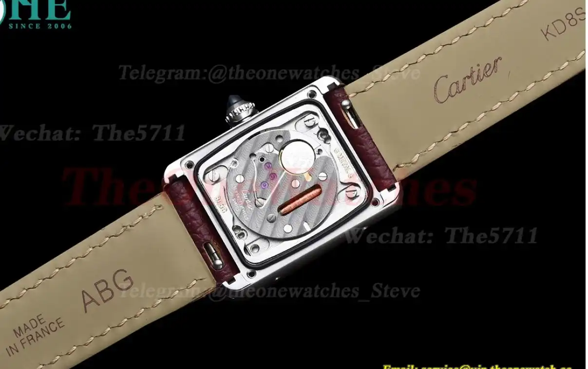 Tank Must Small Diamond Bezel On Leather Strap K11F Quartz