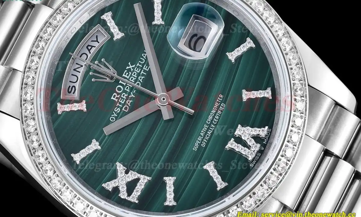 DayDate 36mm SS SS Dia Pres Malachite Dial RAF A2836