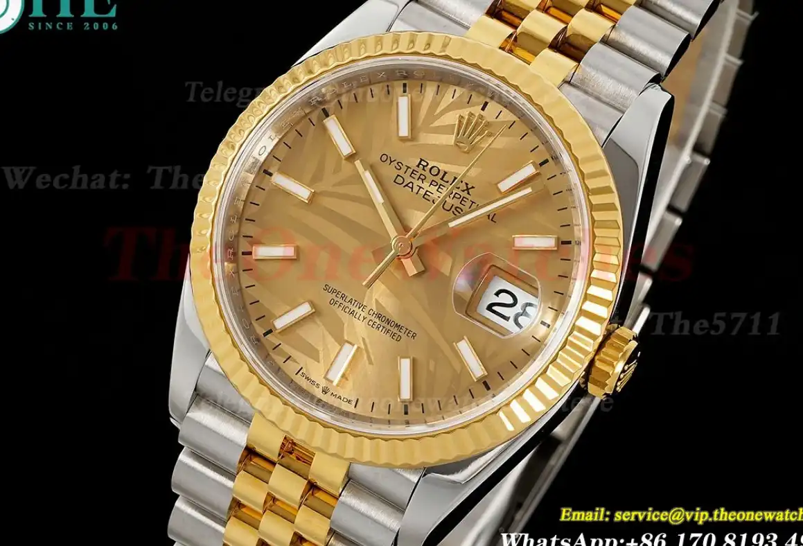 Datejust 126233 36mm Jub SS YG Gold Palm Motif Dial VSF VS3235