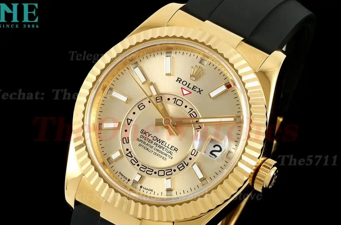 SkyDweller 336238 42mm YG RU Gold Dial ZF A2824(Tungsten Heavy Version)