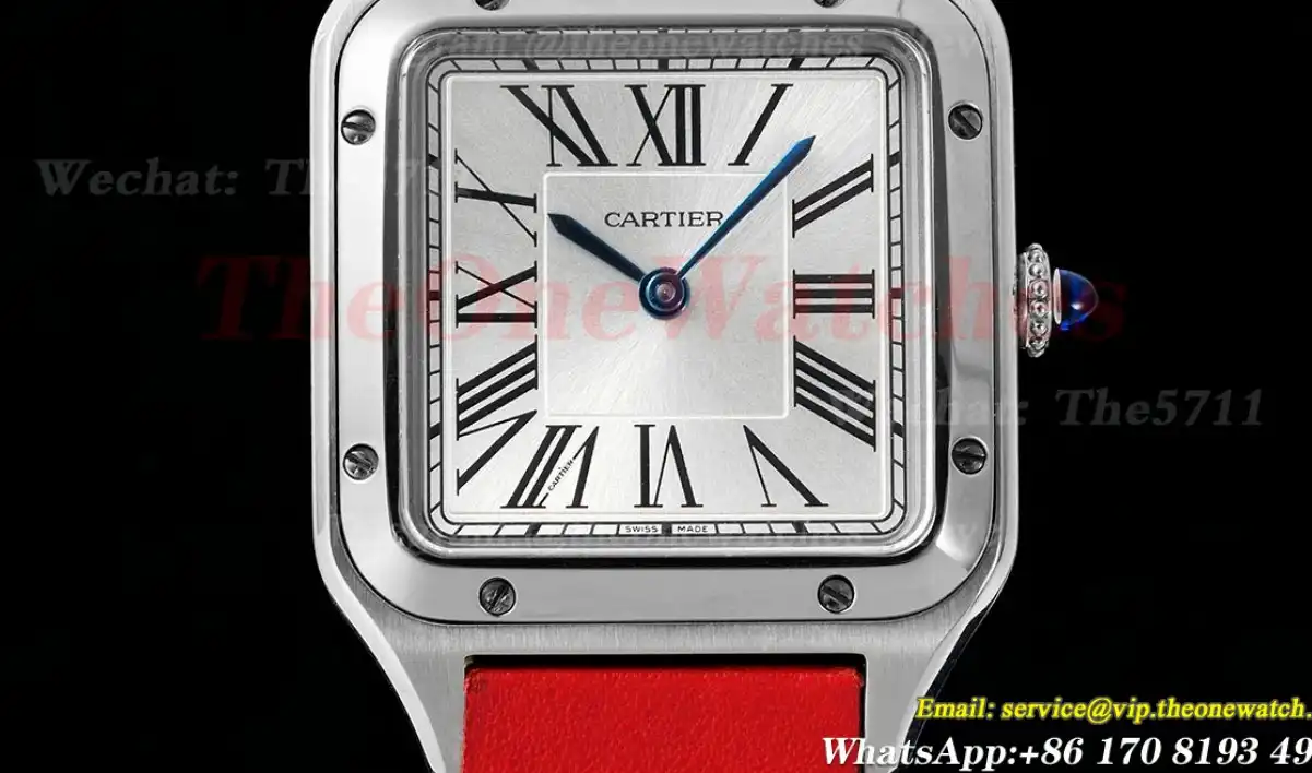 Santos Dumont Red SS LE Silver Dial AF Quartz