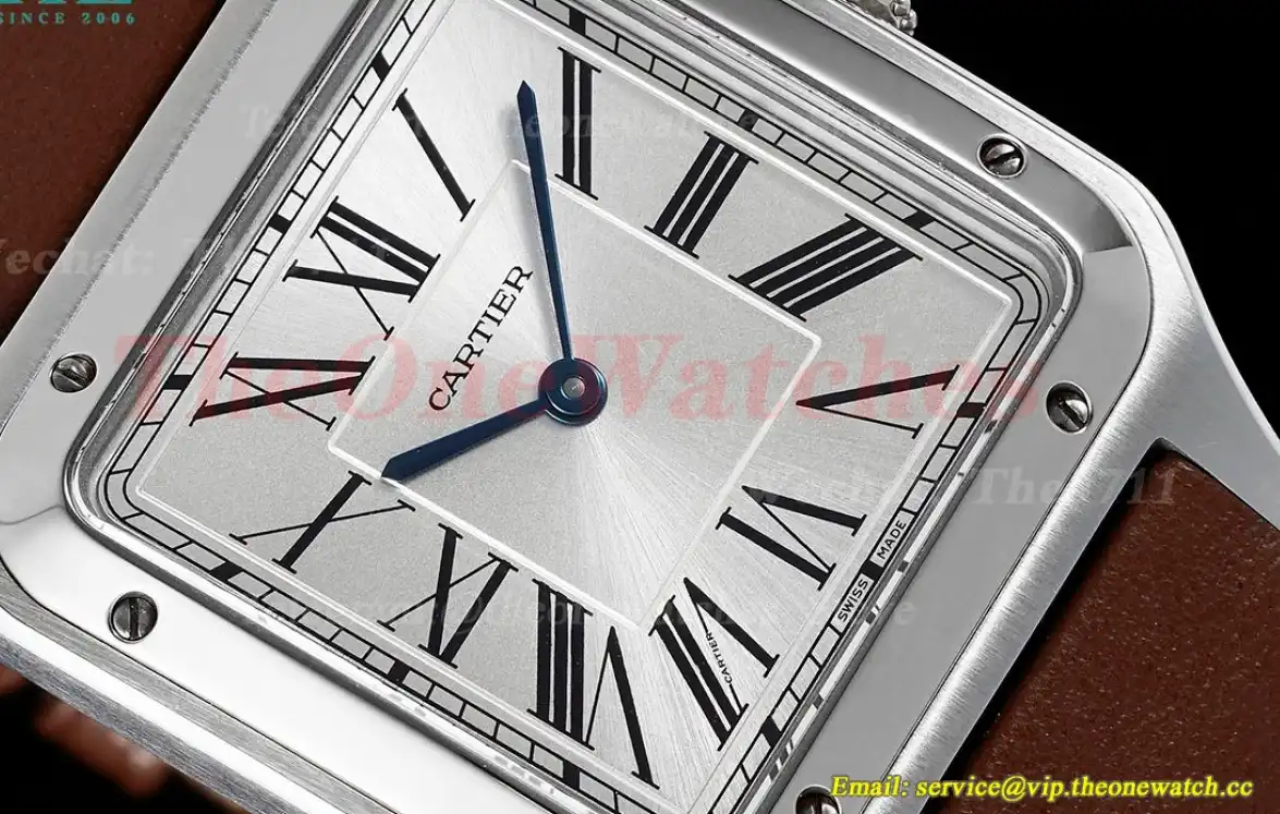 Santos Dumont Brown SS LE Silver Dial AF Quartz