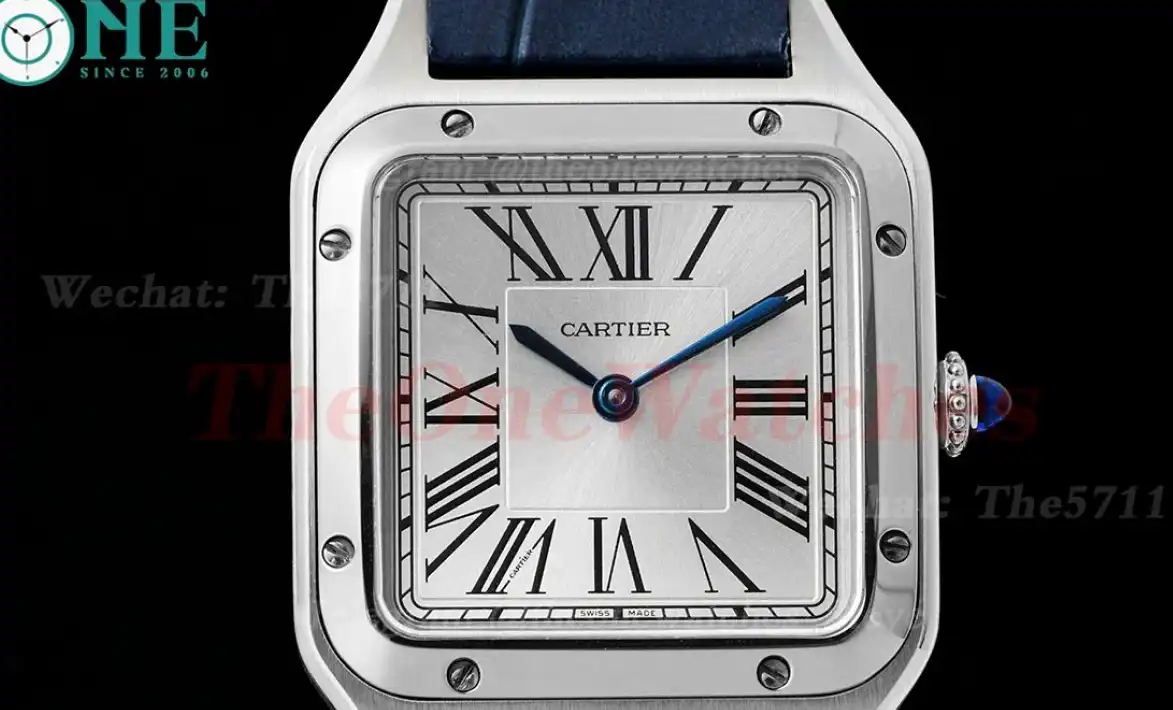 Santos Dumont Blue SS LE Silver Dial AF Quartz