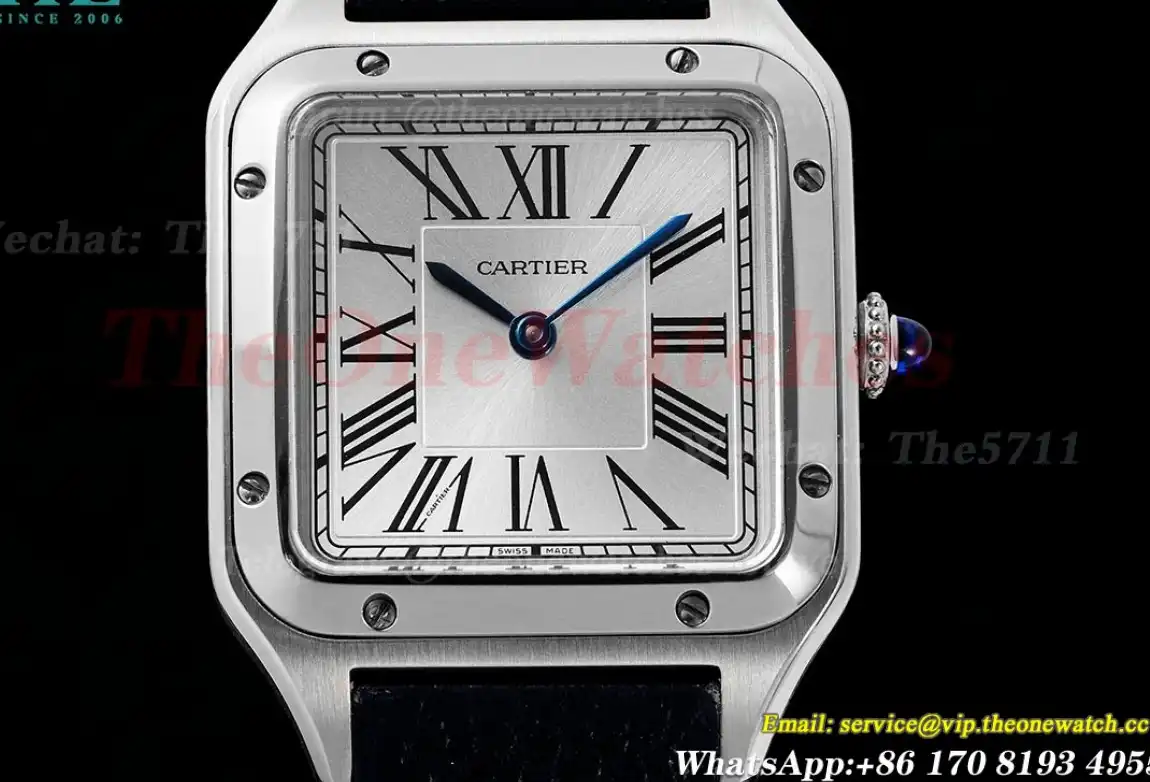 Santos Dumont Black SS LE Silver Dial AF Quartz