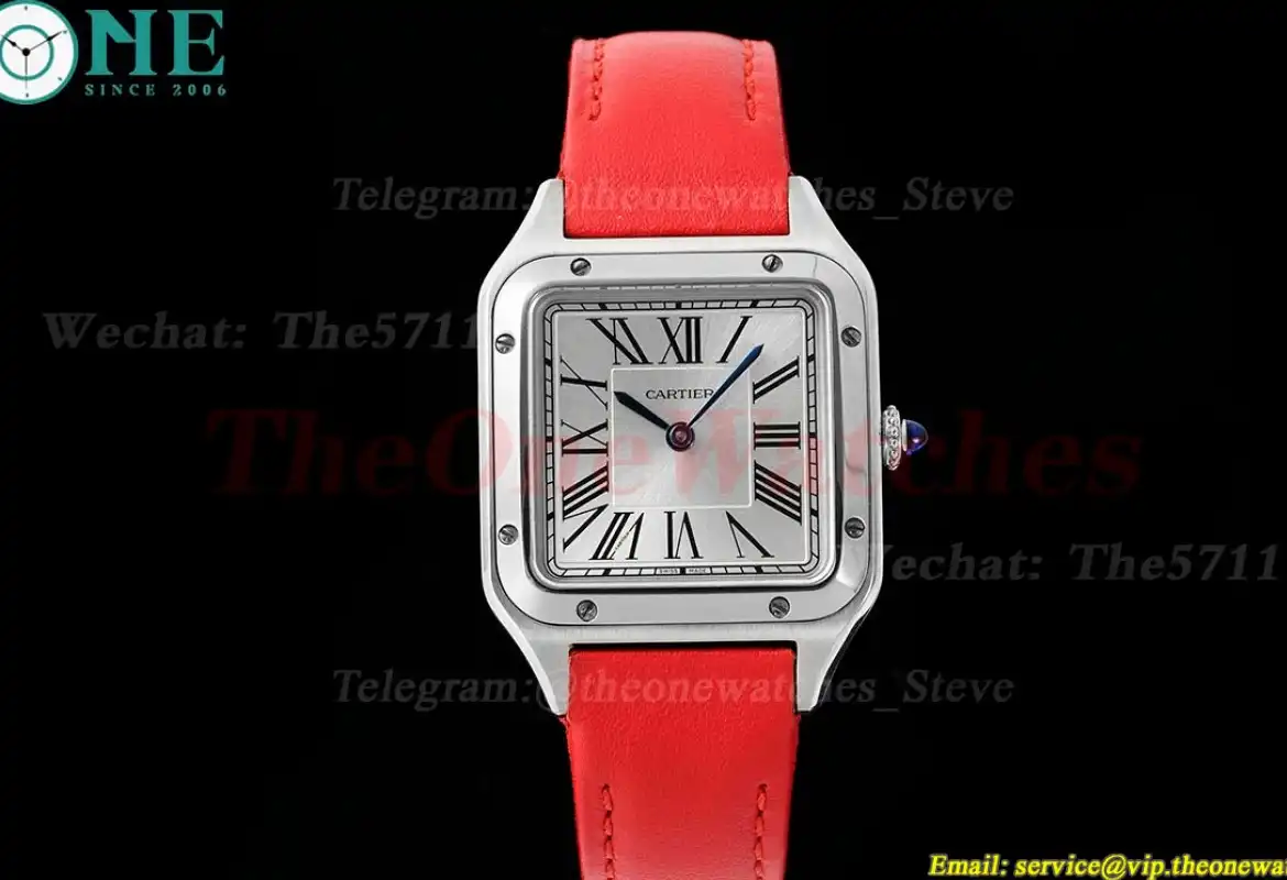 Santos Dumont Red SS LE Silver Dial AF Quartz