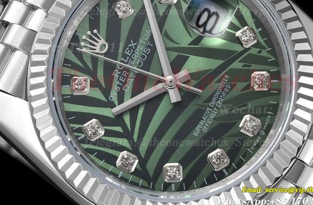 Datejust 126234 36mm Jub SS SS Green Palm Motif GDF MY8215