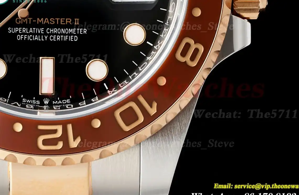 GMT Master II 126711 CHNR Rootbeer SS RG Black Dial ARF V3 VR3285(Tungsten Heavy Version)