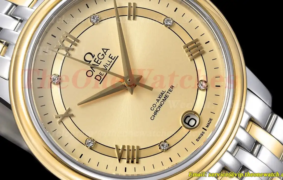 De Ville Prestige Ladies 32.7mm SS YG Gold Dial GDF MY8215