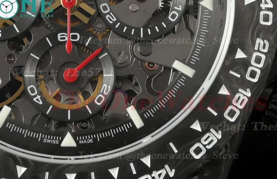 Daytona Diw 40mm Red Carbon NY Skeleton Dial N6F DD4801