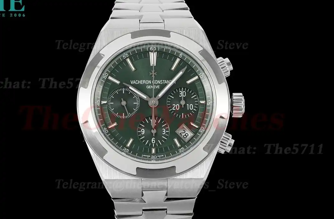 Overseas 5520V 41mm SS SS Green Dial 8F A7750 Mod