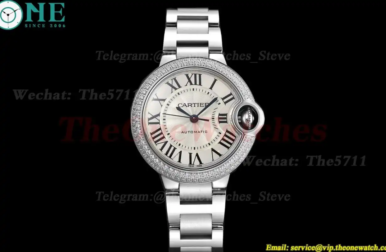 Ballon Bleu De Cartier 33mm SS SS White Rmn GDF NH05